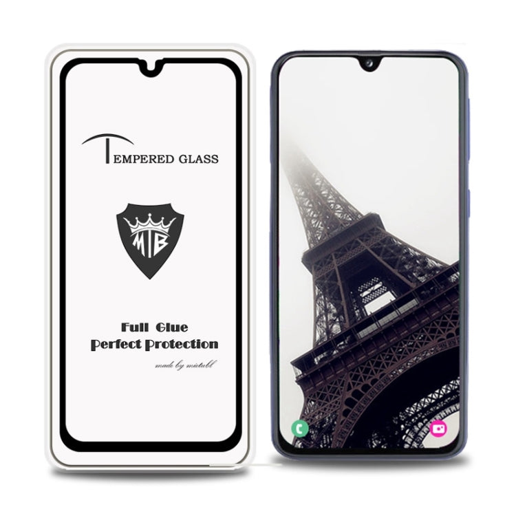 MIETUBL Full Screen Full Glue Anti-fingerprint Tempered Glass Film for Galaxy A40 (Black)