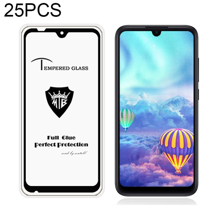 25 PCS MIETUBL Full Screen Full Glue Anti-fingerprint Tempered Glass Film for Xiaomi Mi Play (Black)