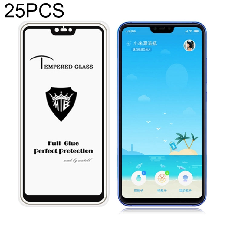 25 PCS MIETUBL Full Screen Full Glue Anti-fingerprint Tempered Glass Film for Xiaomi Mi 8 Lite(Black)