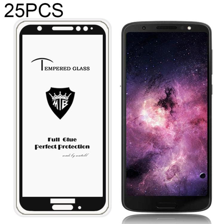 25 PCS MIETUBL Full Screen Full Glue Anti-fingerprint Tempered Glass Film for Motorola Moto G6 (Black)