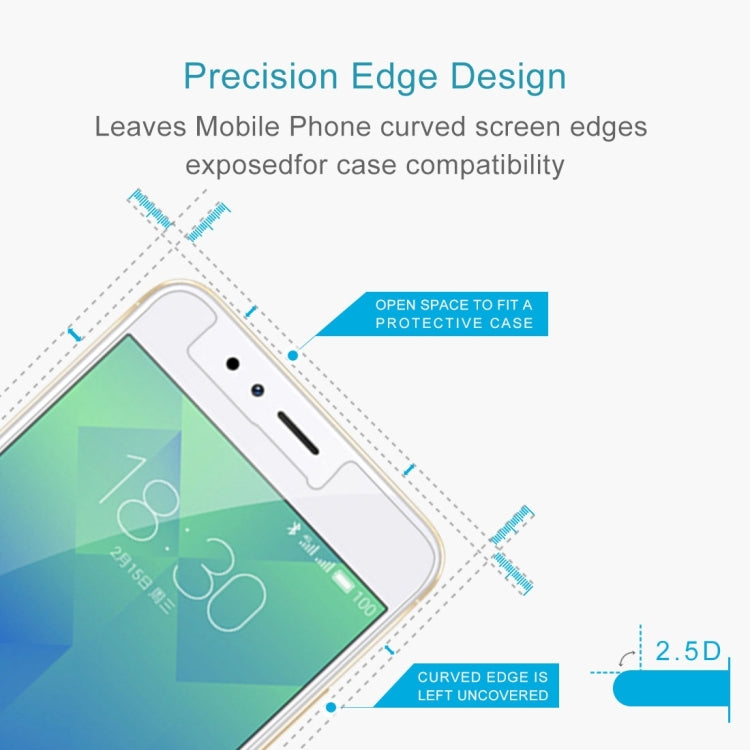 50 PCS 9H 2.5D Tempered Glass Film for Meizu M5S