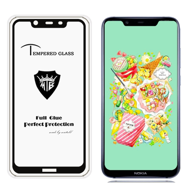 MIETUBL Full Screen Full Glue Anti-fingerprint Tempered Glass Film for Nokia 8.1 / X7 (Black)