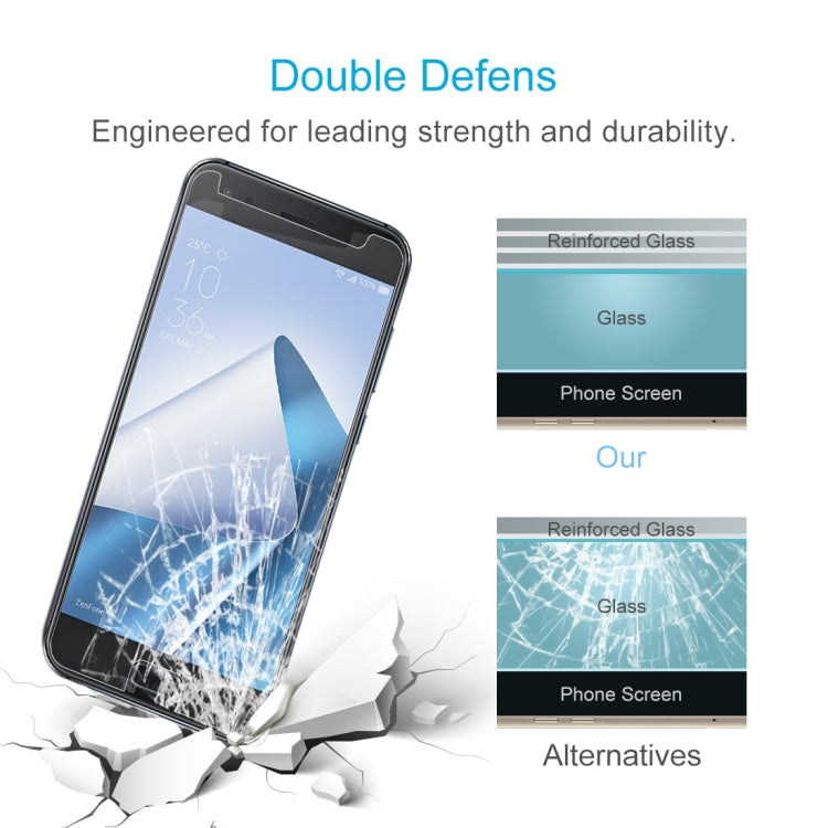 50 PCS 0.26mm 9H 2.5D Tempered Glass Film for Asus ZenFone 4 ZE554KL
