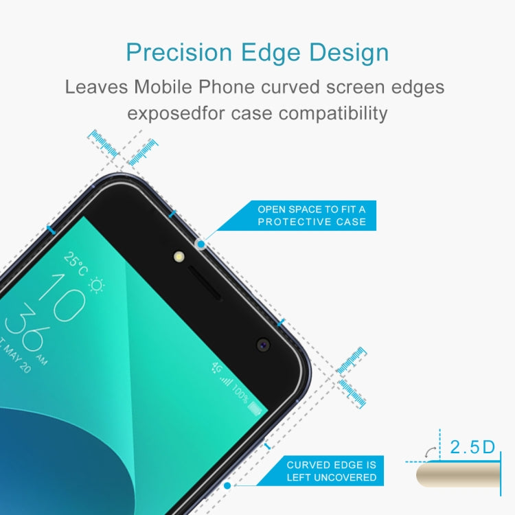 50 PCS 0.26mm 9H 2.5D Tempered Glass Film for Asus ZenFone 4 ZB553KL