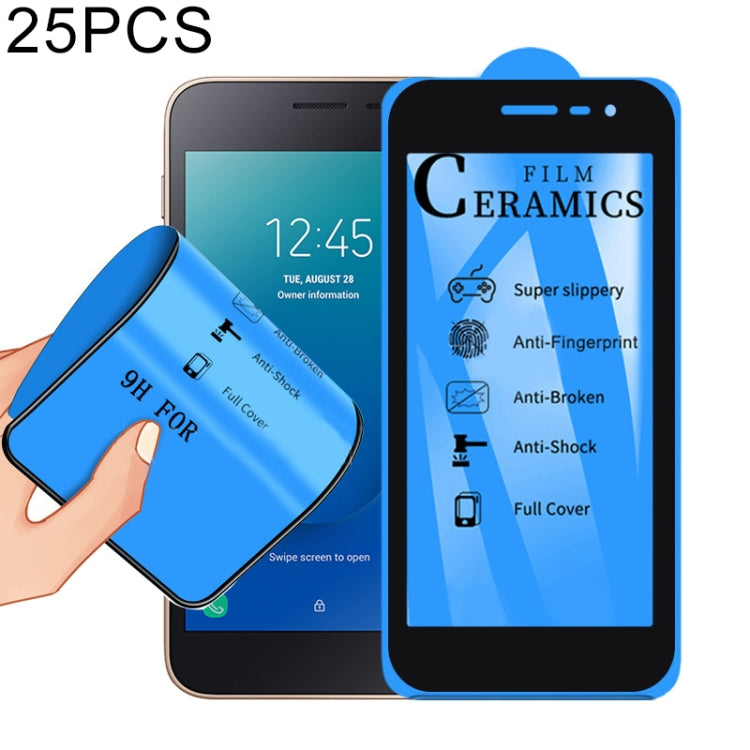 25 PCS 2.5D Full Glue Full Cover Ceramics Film for Galaxy A2 Core / J2 Core
