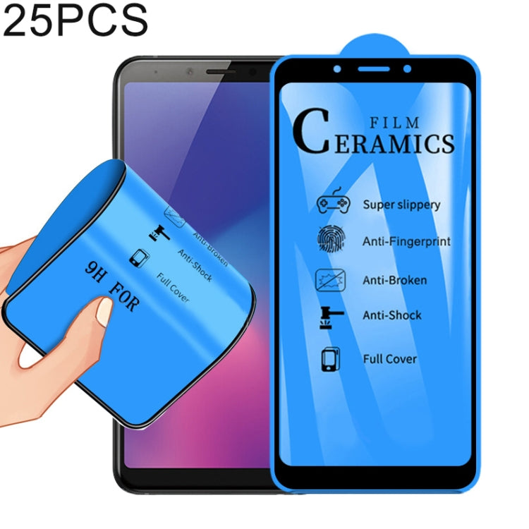 25 PCS 2.5D Full Glue Full Cover Ceramics Film for Galaxy J6 (2018) / A6 (2018)