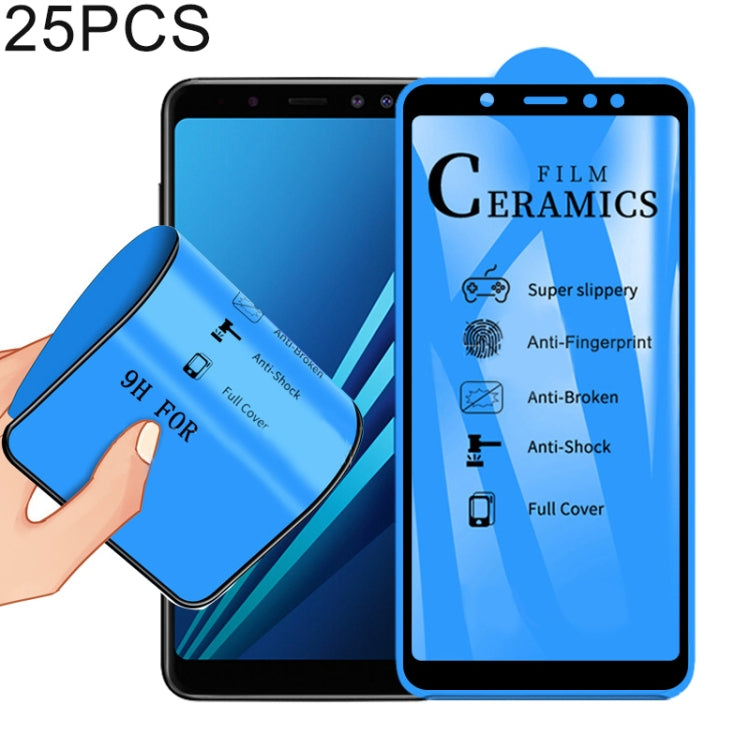 25 PCS 2.5D Full Glue Full Cover Ceramics Film for Galaxy A8 Plus (2018)