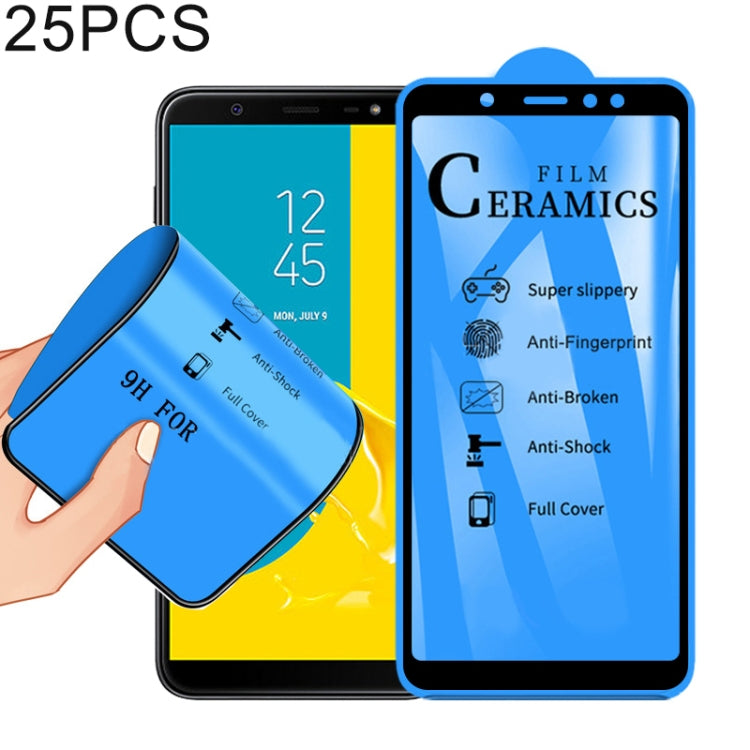 25 PCS 2.5D Full Glue Full Cover Ceramics Film for Galaxy J8 (2018)