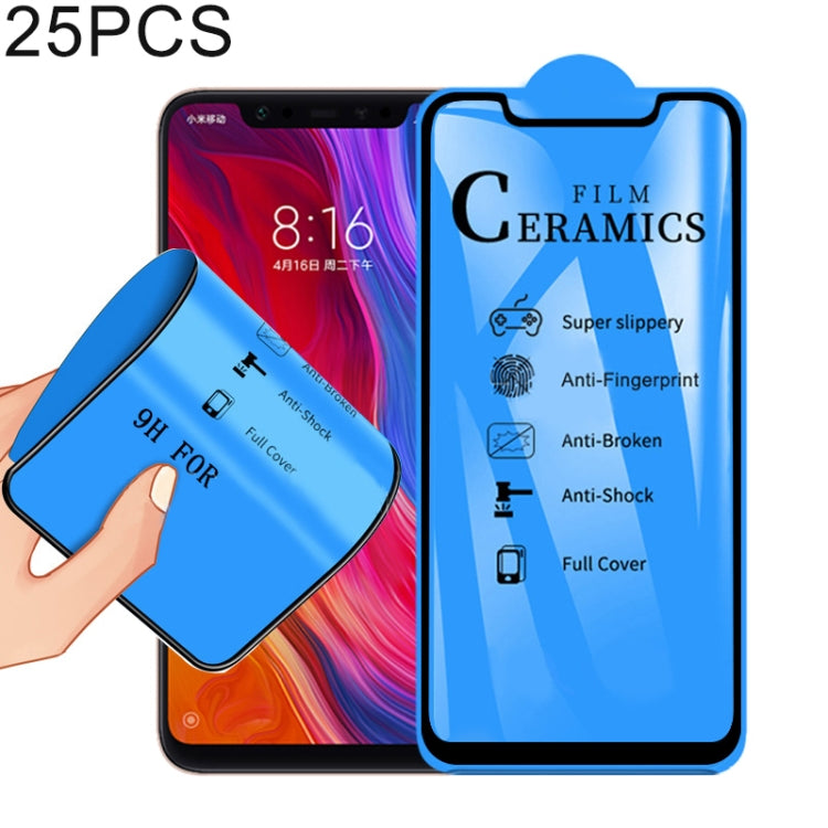 25 PCS 2.5D Full Glue Full Cover Ceramics Film for Xiaomi Mi 8