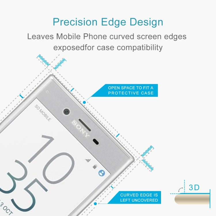 For Sony Xperia XZs 0.3mm 9H Surface Hardness 3D Cold Carved Full Screen Tempered Glass Screen Protector