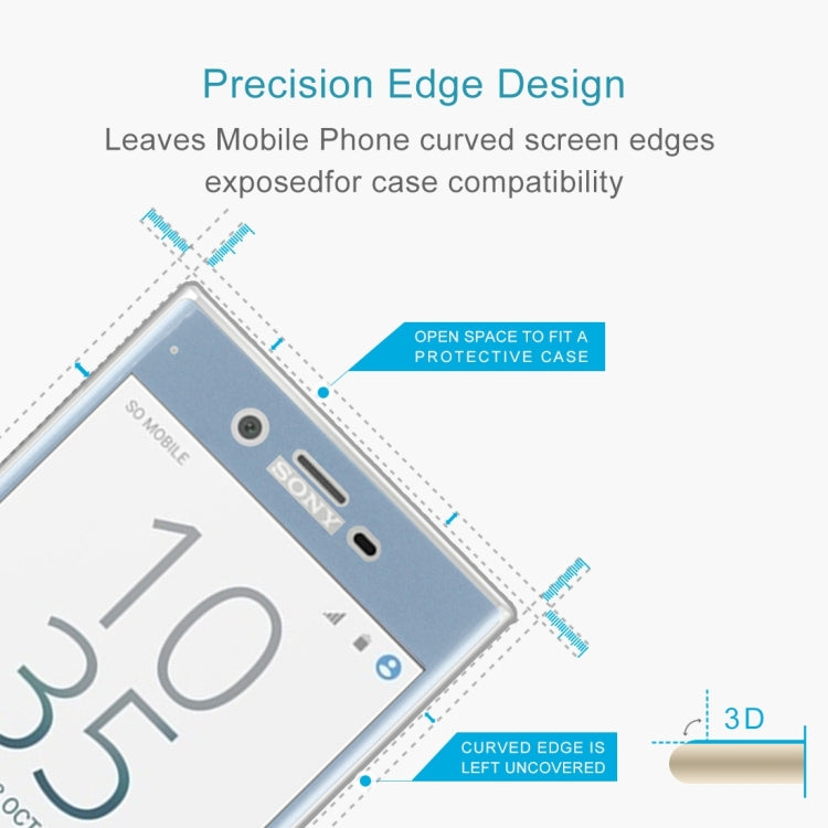 For Sony Xperia XZs 0.3mm 9H Surface Hardness 3D Cold Carved Full Screen Tempered Glass Screen Protector