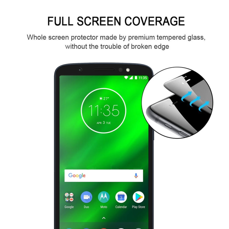 25 PCS Full Glue Full Cover Screen Protector Tempered Glass film for Motorola Moto G6 Play