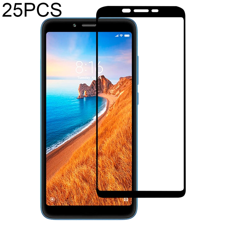 25 PCS Full Glue Full Cover Screen Protector Tempered Glass film for Xiaomi Redmi 7A