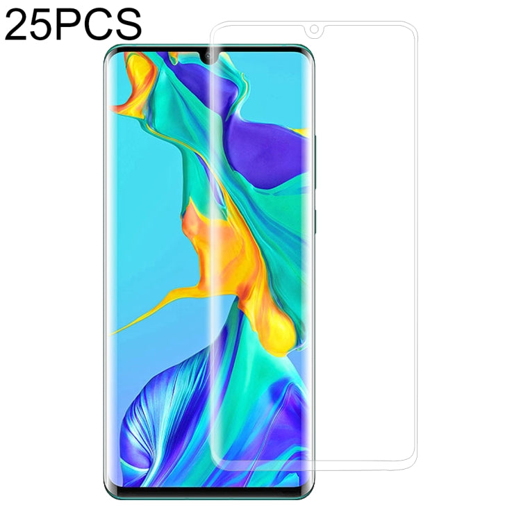 25 PCS Edge Glue 3D Curved Edge Full Screen Tempered Glass Film for Huawei P30 Pro