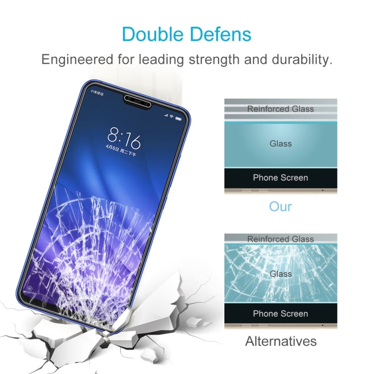 2 PCS 0.26mm 9H Surface Hardness 2.5D Full Screen Tempered Glass Film for Xiaomi Mi 8 Lite