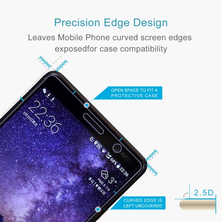 100 PCS for Nokia 7 Plus 0.26mm 9H Surface Hardness 2.5D Explosion-proof Tempered Glass Screen Film