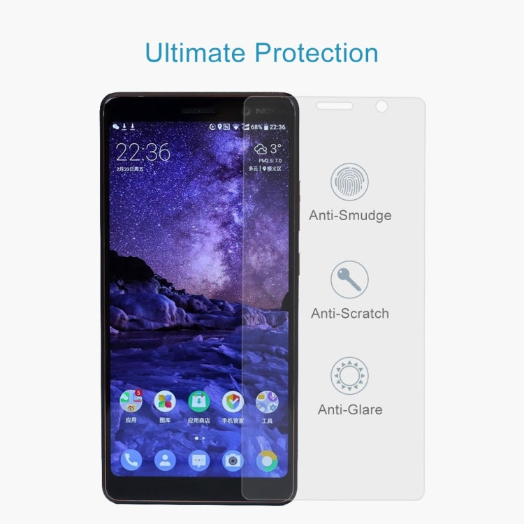 100 PCS for Nokia 7 Plus 0.26mm 9H Surface Hardness 2.5D Explosion-proof Tempered Glass Screen Film