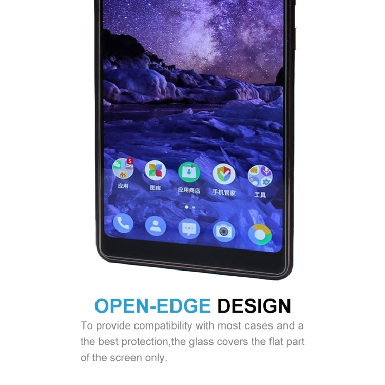 100 PCS for Nokia 7 Plus 0.26mm 9H Surface Hardness 2.5D Explosion-proof Tempered Glass Screen Film