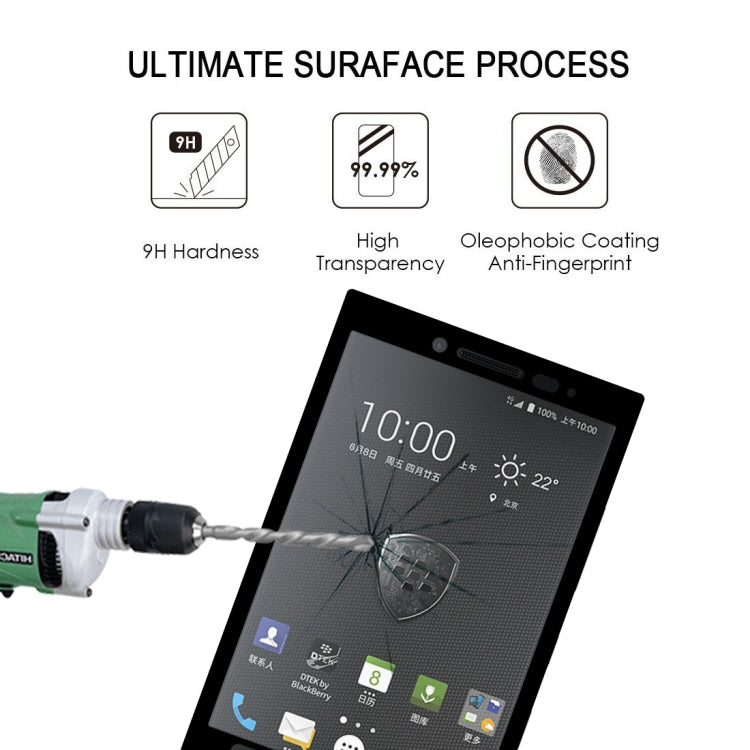 0.3mm 9H Surface Hardness 2.5D Silk-screen Full Screen Tempered Glass Film for BlackBerry KEY2(Black)