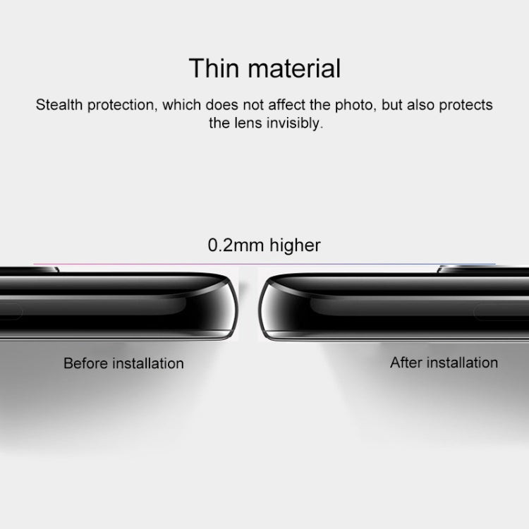 For Galaxy Note 10+ 0.15mm 9H Border Membrane Round Edge Rear Camera Lens Tempered Glass Film Guard Circle (Black)