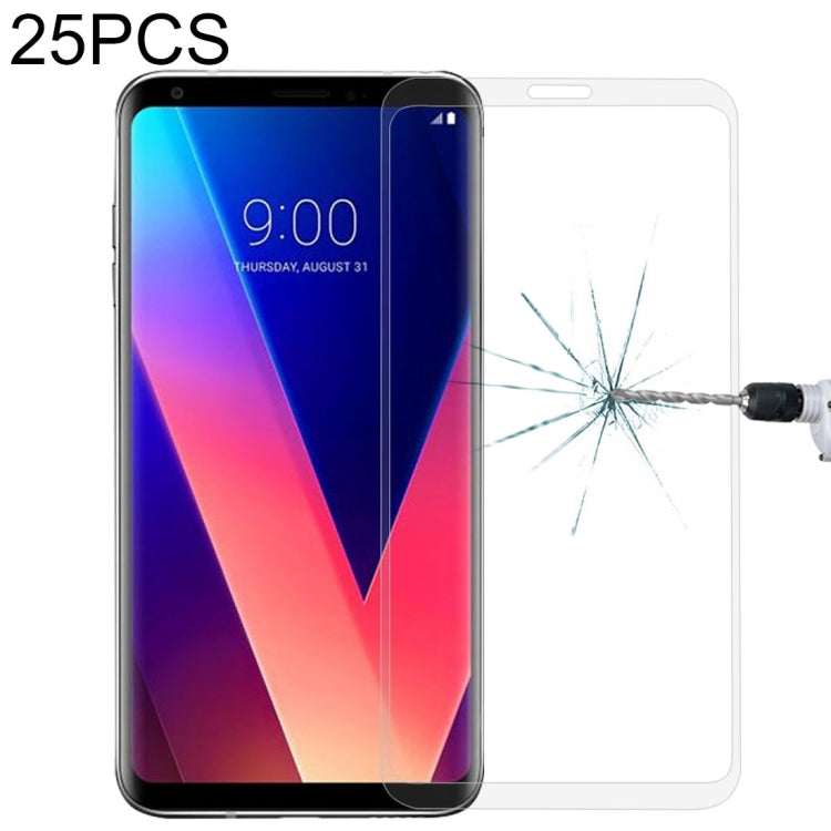 25 PCS 9H 3D Full Screen Tempered Glass Film for LG V30 (Transparent)