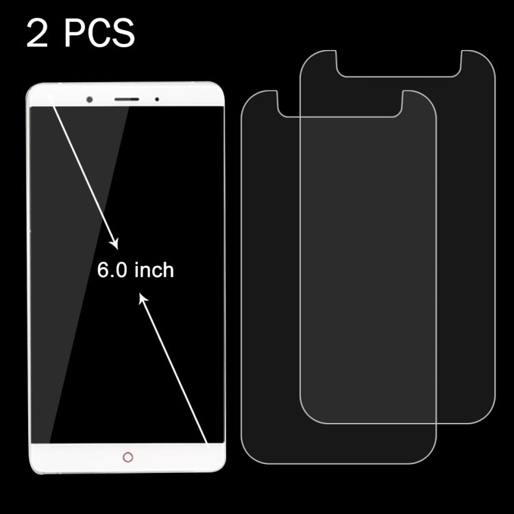 2 PCS 6.0 inch Mobile Phone 0.26mm 9H Surface Hardness 2.5D Explosion-proof Tempered Glass Screen Protector Film