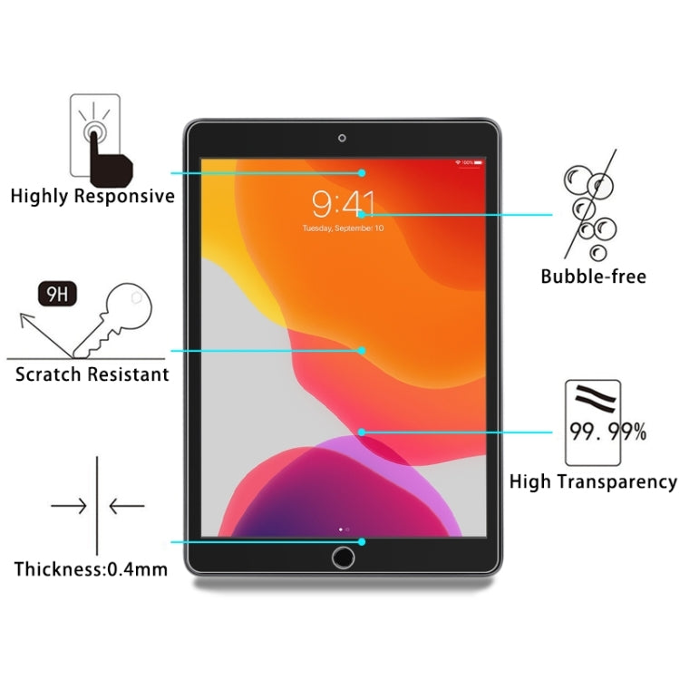 25 PCS For iPad 10.2 2021 / 2020 / 2019 9H 2.5D Tempered Glass Film