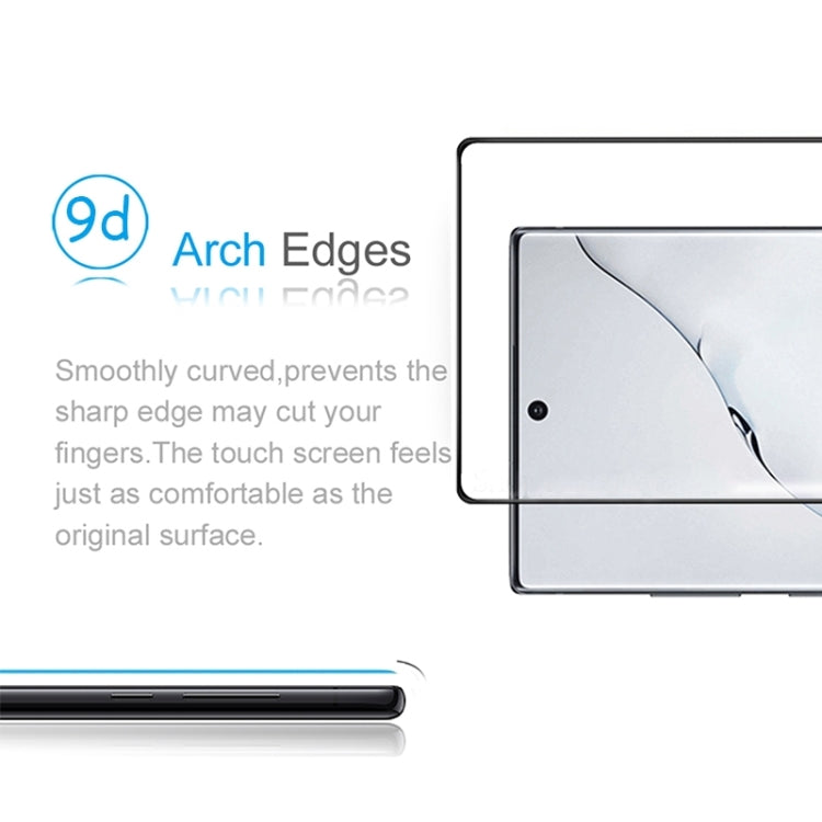 For Galaxy Note 10  0.3mm 9H Surface Hardness 3D Privacy Curved Edge Glue Curved Full Screen Tempered Glass Film, Fingerprint Unlock Is Not Supported (Black)