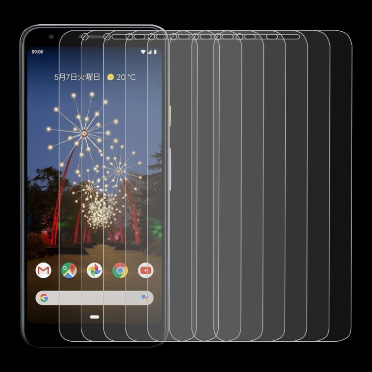 10 PCS 0.26mm 9H 2.5D Tempered Glass Film for Google Pixel 3A
