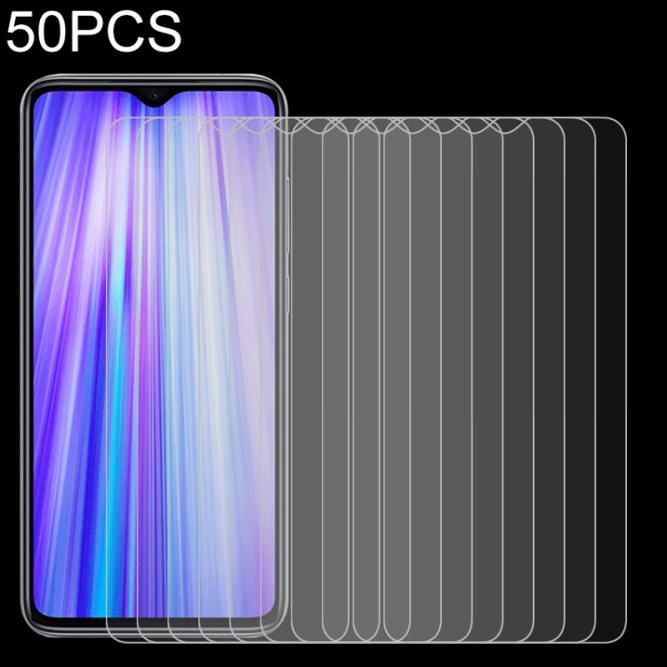50 PCS for Xiaomi Redmi Note 8 Pro Ultra Slim 9H 2.5D Tempered Glass Screen Protective Film