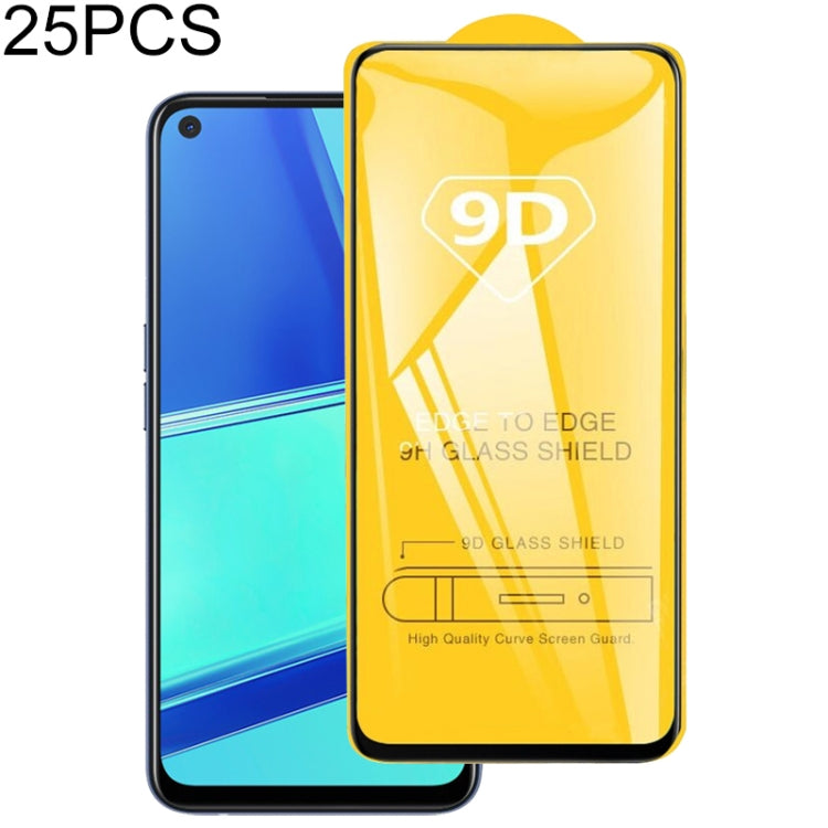 For OPPO A72 25 PCS 9D Full Glue Full Screen Tempered Glass Film