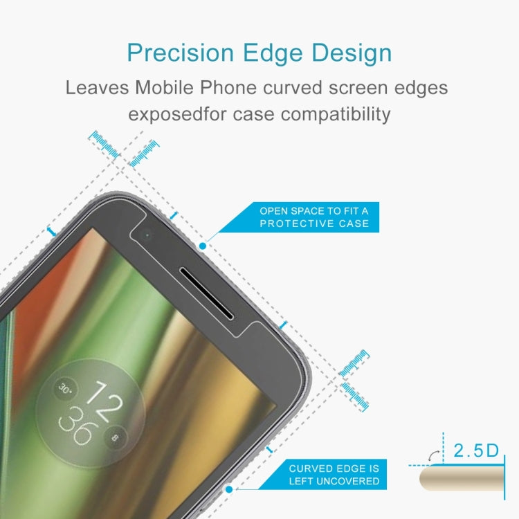 2 PCS 0.26mm 9H 2.5D Tempered Glass Film for Motorola Moto E3