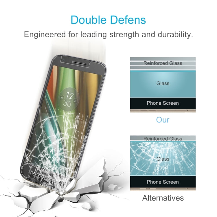 2 PCS 0.26mm 9H 2.5D Tempered Glass Film for Motorola Moto E3