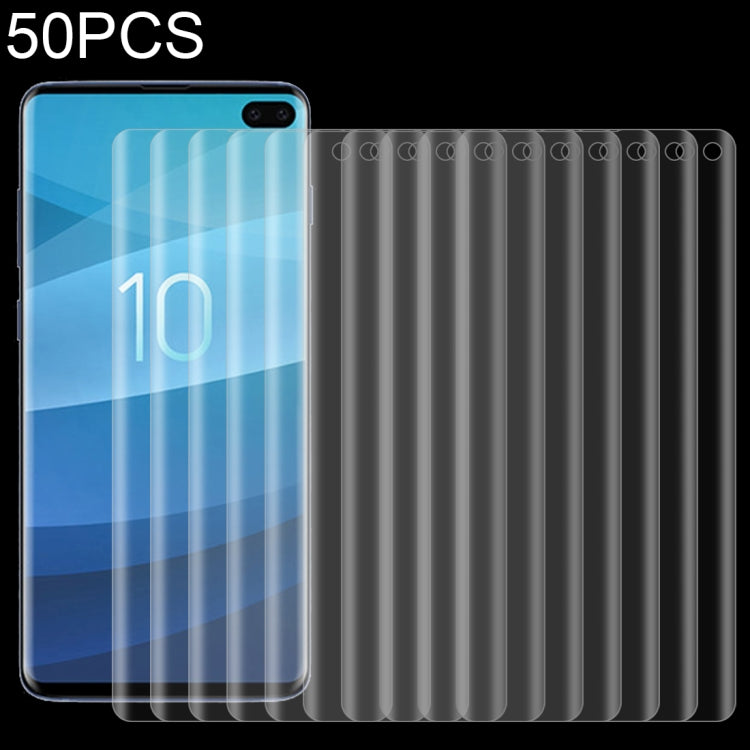 50 PCS Non-full PET Soft Screen Protector for Galaxy S10+