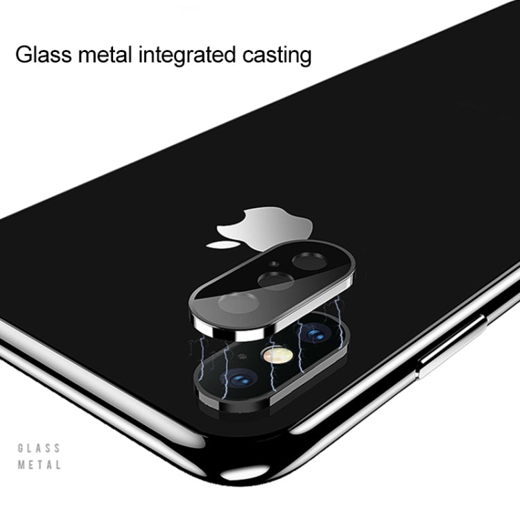 For iPhone X Titanium Alloy Metal Camera Lens Protector Tempered Glass FilmS(Silver)
