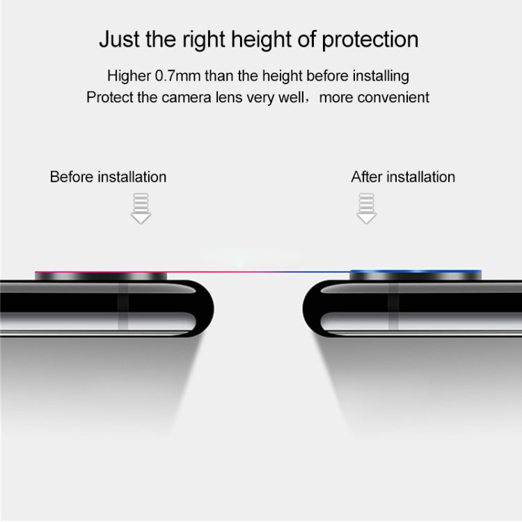For iPhone X Titanium Alloy Metal Camera Lens Protector Tempered Glass FilmS(Silver)