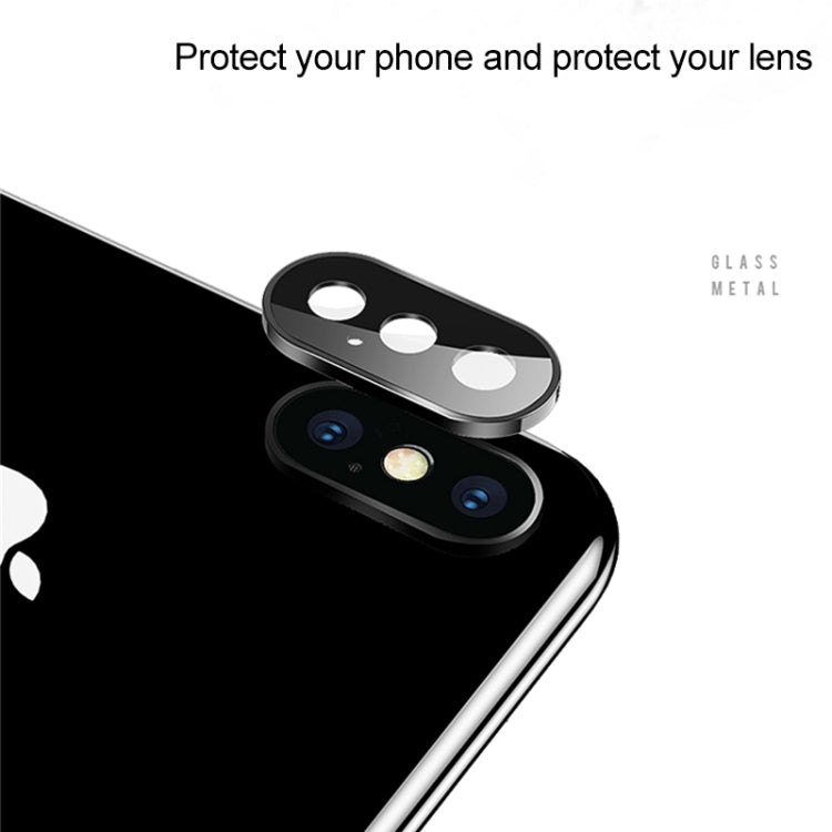 For iPhone X Titanium Alloy Metal Camera Lens Protector Tempered Glass FilmS(Silver)