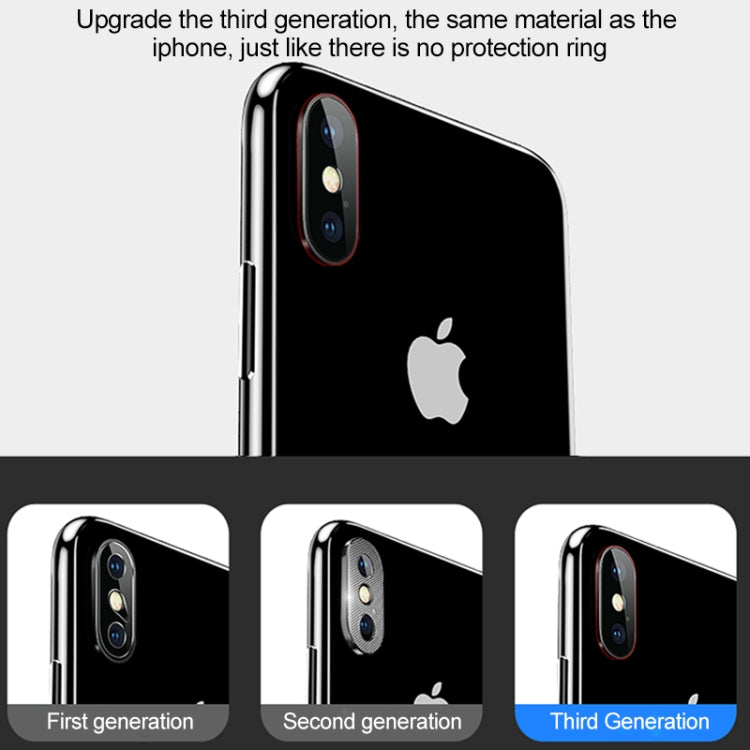 For iPhone X Titanium Alloy Metal Camera Lens Protector Tempered Glass FilmS(Silver)