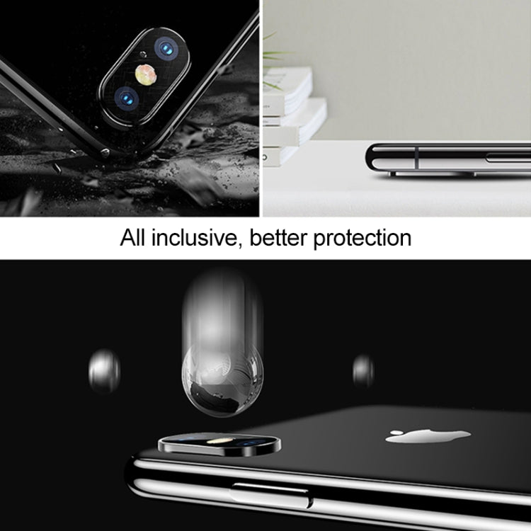 For iPhone X Titanium Alloy Metal Camera Lens Protector Tempered Glass FilmS(Silver)