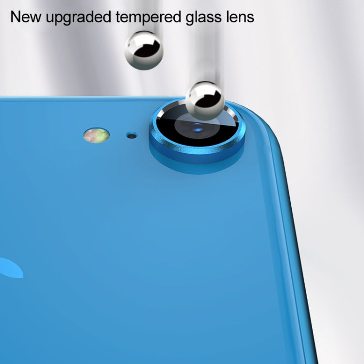 For iPhone XR 10pcs Titanium Alloy Metal Camera Lens Protector Tempered Glass Film(Gold)