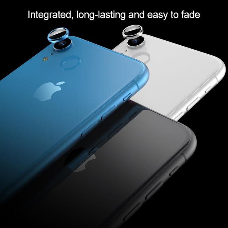 For iPhone XR 10pcs Titanium Alloy Metal Camera Lens Protector Tempered Glass Film(Gold)