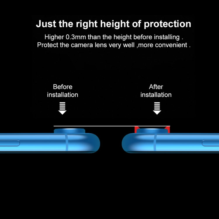 For iPhone XR 10pcs Titanium Alloy Metal Camera Lens Protector Tempered Glass Film(Gold)