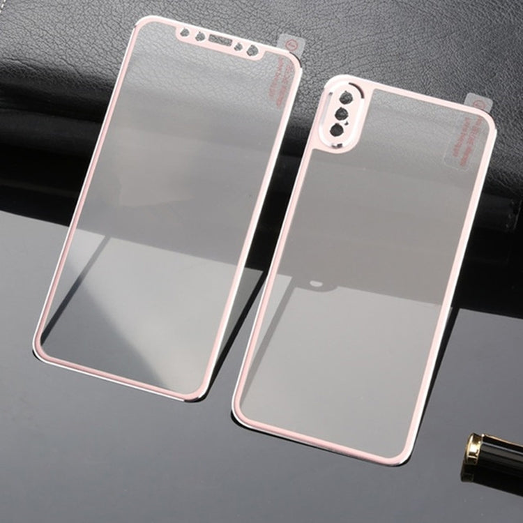 For iPhone XS / X Titanium Alloy Edge Full Coverage Front + Back Tempered Glass Screen Protector