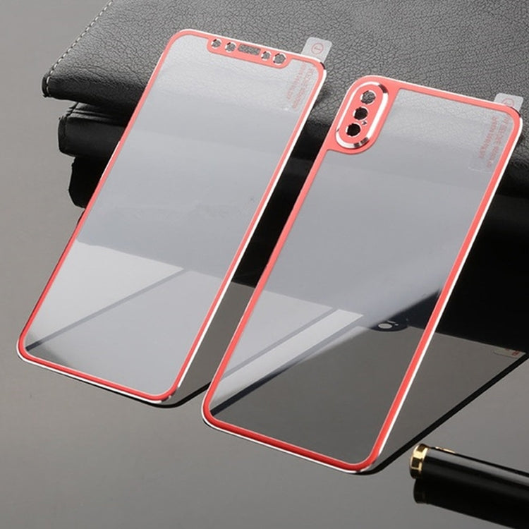 For iPhone XS Max Titanium Alloy Edge Full Coverage Front + Back Tempered Glass Screen Protector