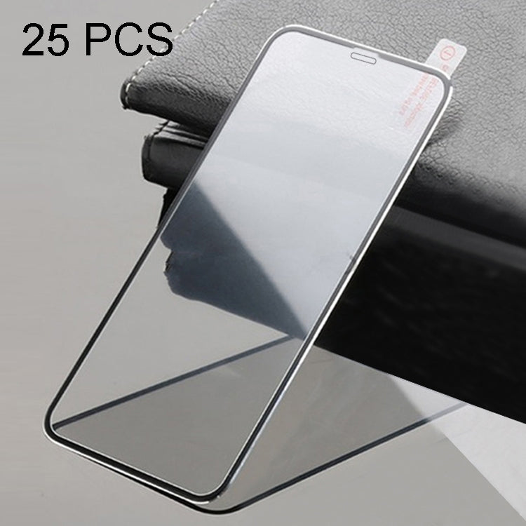 For iPhone 11 / XR 25pcs Titanium Alloy Metal Edge Full Coverage Front Tempered Glass Screen Protector