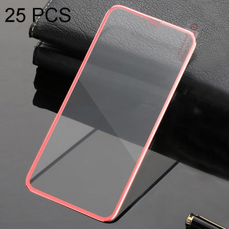 For iPhone 11 Pro Max / XS Max 25pcs Titanium Alloy Metal Edge Full Coverage Front Tempered Glass Screen Protector