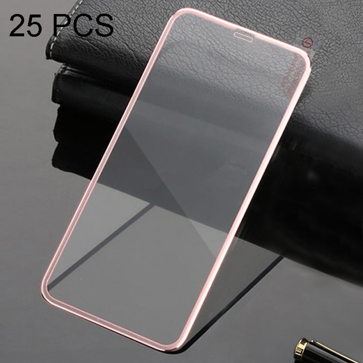 For iPhone 11 Pro Max / XS Max 25pcs Titanium Alloy Metal Edge Full Coverage Front Tempered Glass Screen Protector