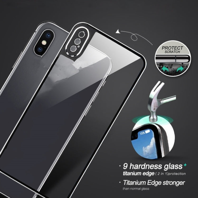 For iPhone XS / X Titanium Alloy Metal Edge Full Coverage Back Tempered Glass Screen Protector