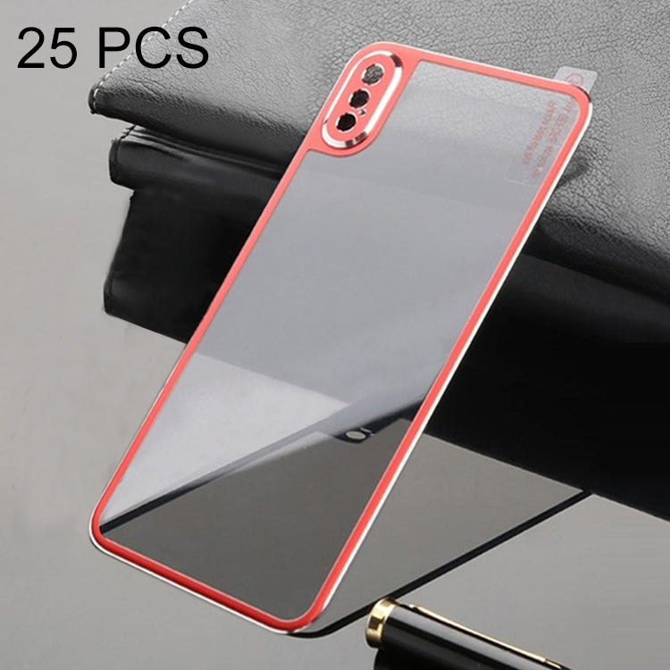 For iPhone XS Max 25pcs Titanium Alloy Metal Edge Full Coverage Back Tempered Glass Screen Protector