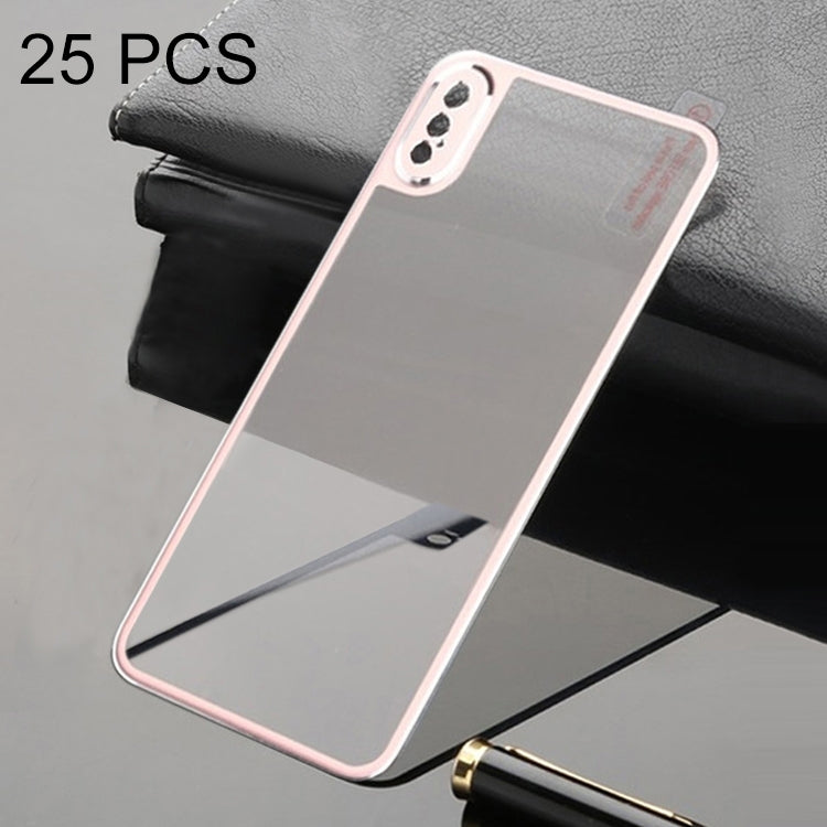 For iPhone XS Max 25pcs Titanium Alloy Metal Edge Full Coverage Back Tempered Glass Screen Protector